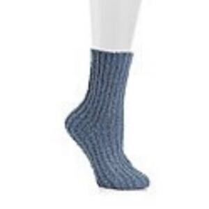 Lemon Knit Socks One Size NWT Ribbed Cozy Comfy Hygge Soft VINTAGE BLUE